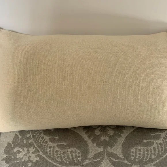 Deborah Hall Pair (2) White Calfskin Calfhide Cream Linen Throw Pillows